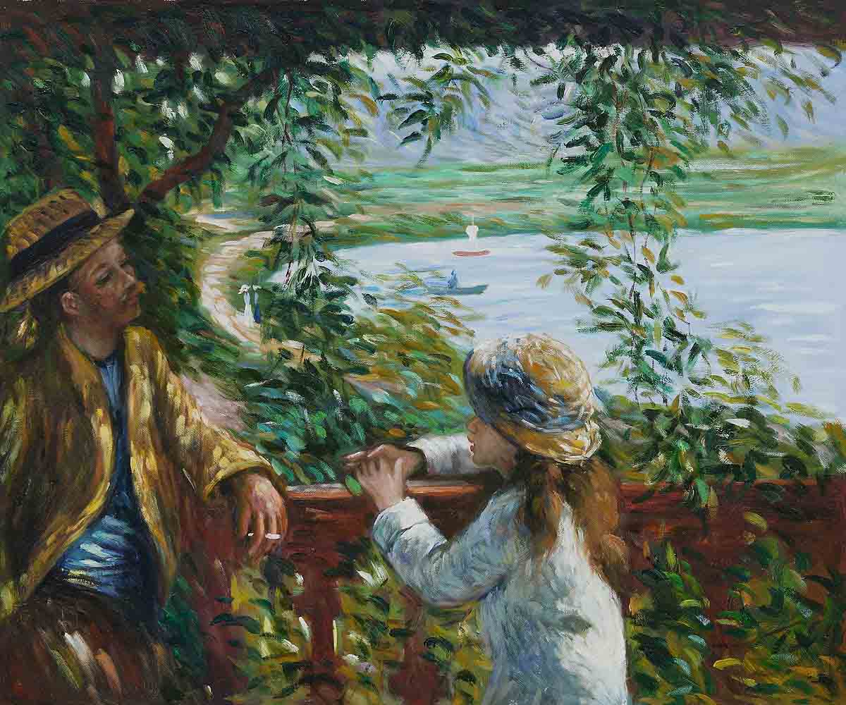 Near the Lake - Pierre Auguste Renoir Painting